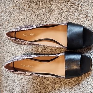 Calvin Klein open toed pumps